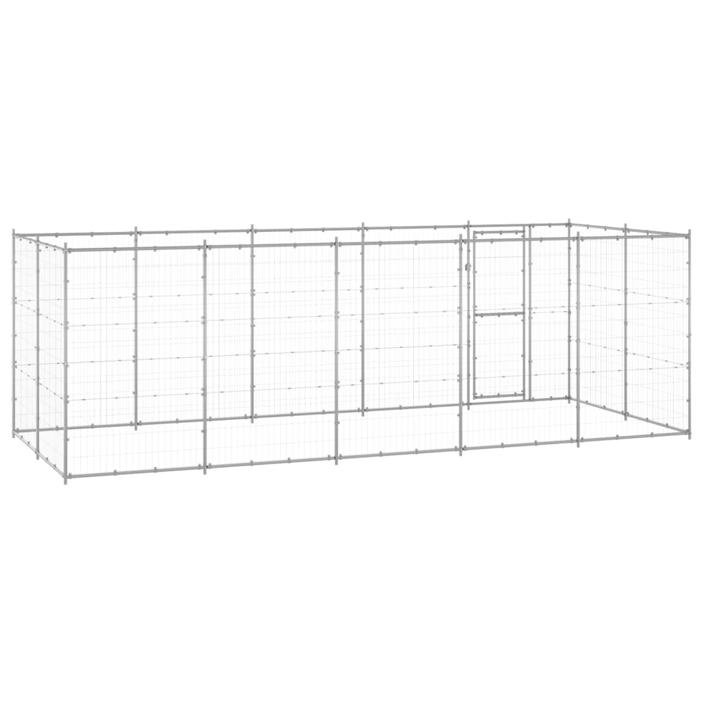 NNEVL Outdoor Dog Kennel Galvanised Steel 12.1 m²-2
