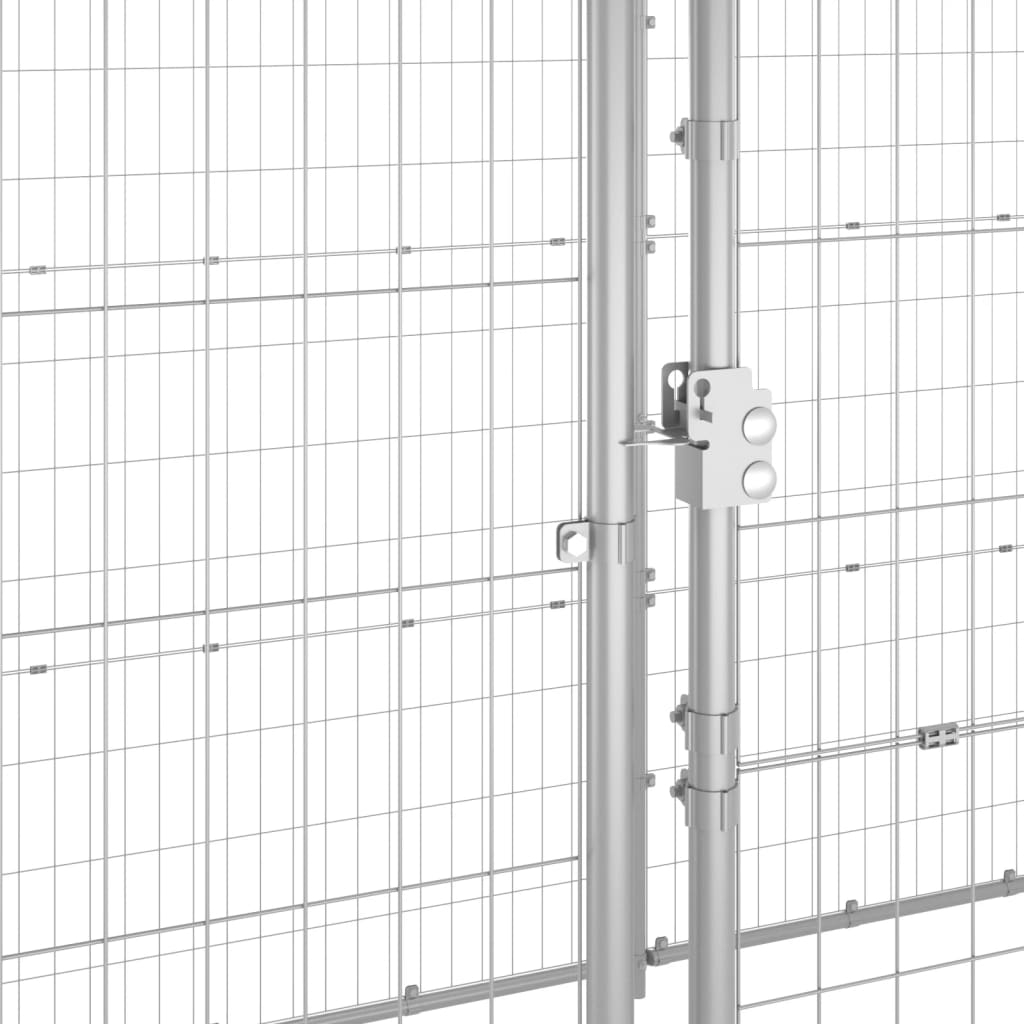 NNEVL Outdoor Dog Kennel Galvanised Steel 12.1 m²-3