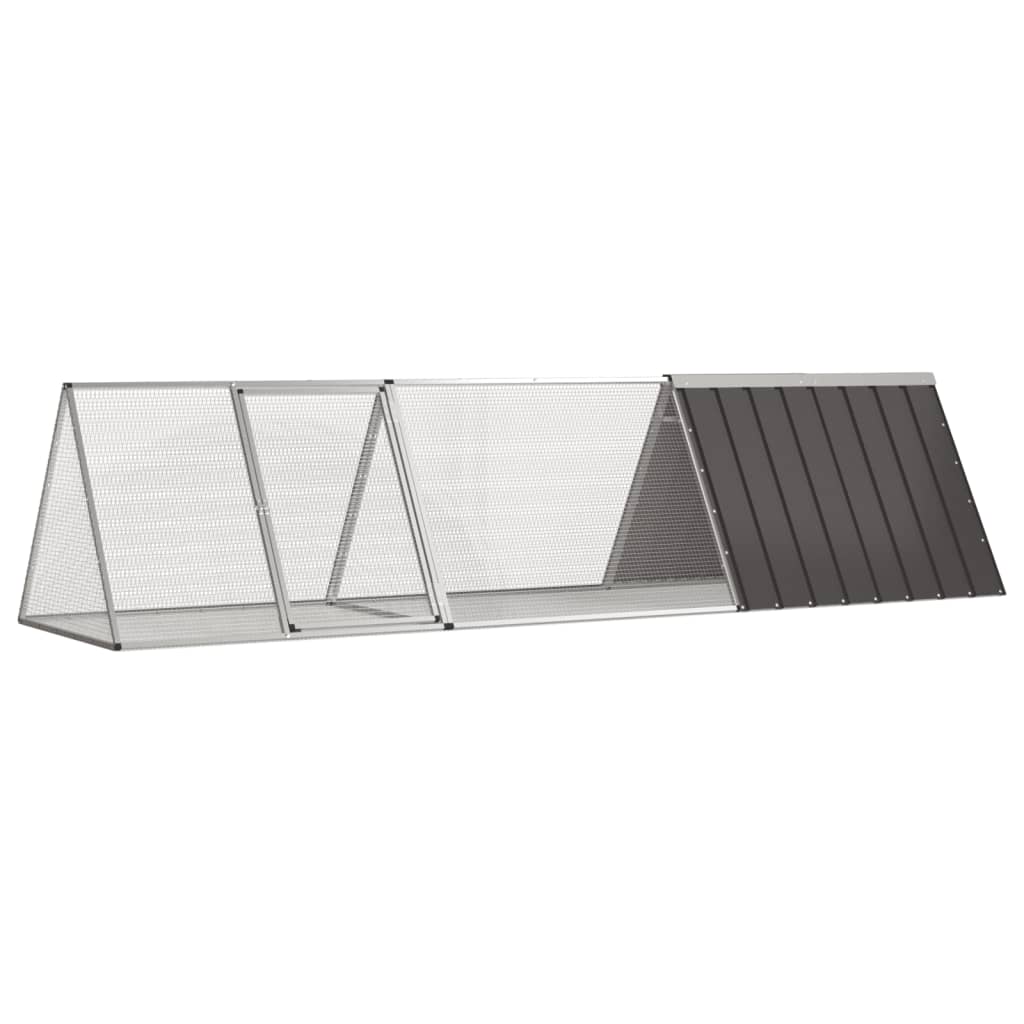 NNEVL Rabbit Cage Anthracite 302.5x80.5x71 cm Galvanised Steel-0