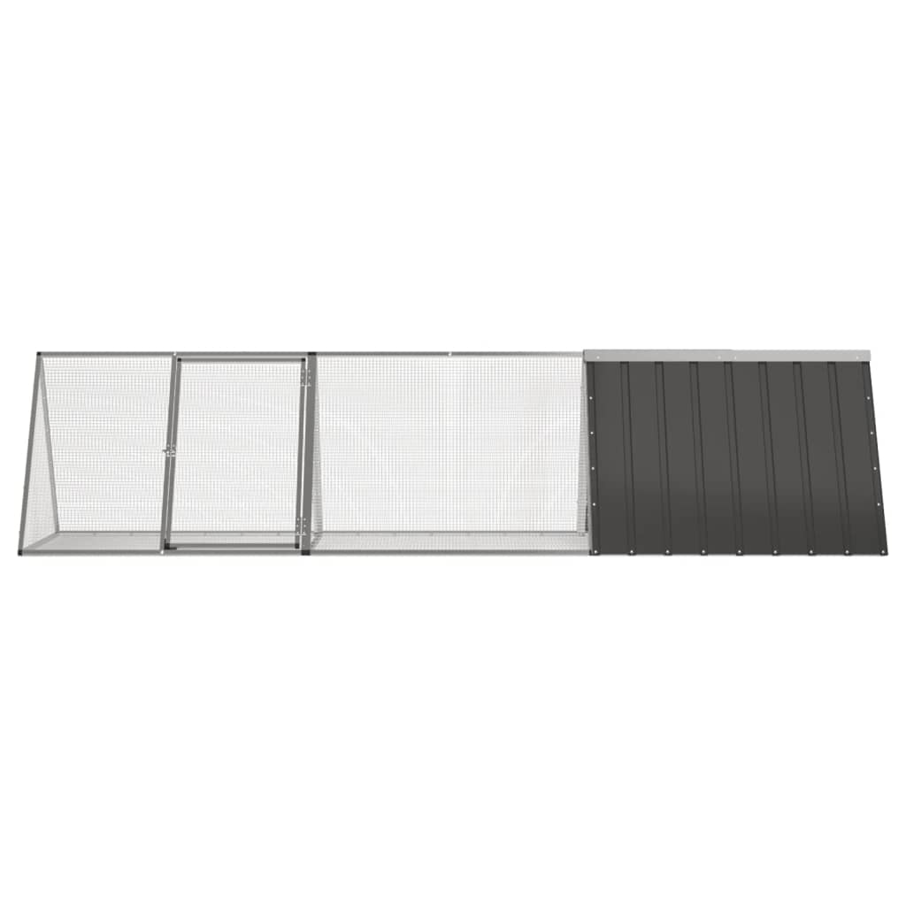 NNEVL Rabbit Cage Anthracite 302.5x80.5x71 cm Galvanised Steel-2