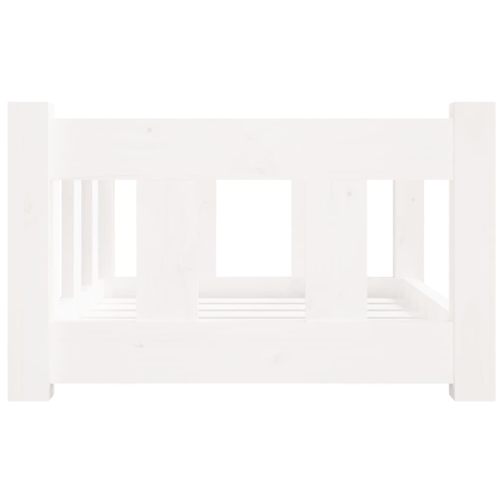 NNEVL Dog Bed White 55.5x45.5x28 cm Solid Wood Pine-4