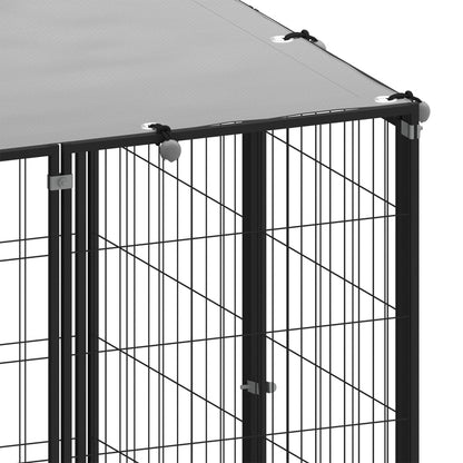NNEVL Dog Kennel Black 6.05 m² Steel-4