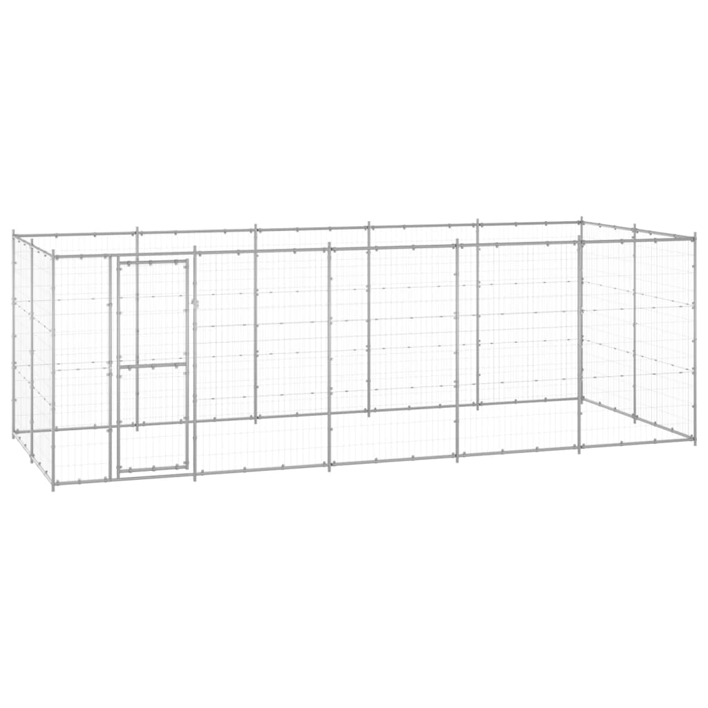 NNEVL Outdoor Dog Kennel Galvanised Steel 12.1 m²-0