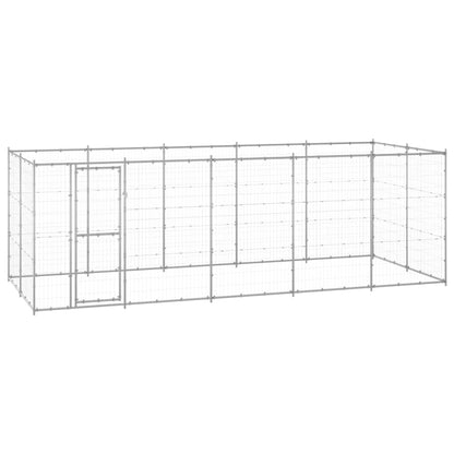 NNEVL Outdoor Dog Kennel Galvanised Steel 12.1 m²-0