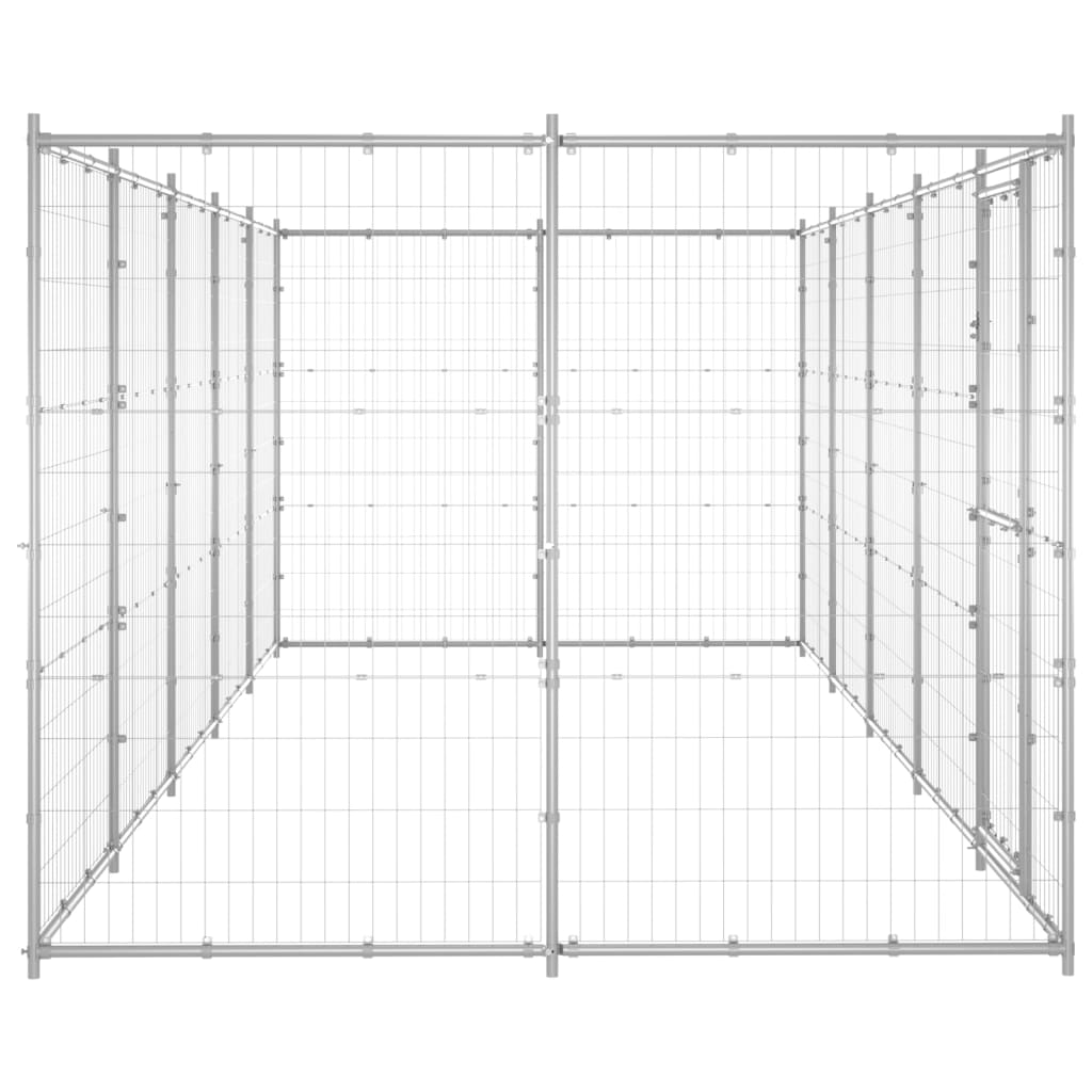 NNEVL Outdoor Dog Kennel Galvanised Steel 12.1 m²-1