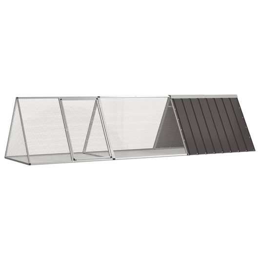 NNEVL Rabbit Cage Anthracite 302.5x80.5x71 cm Galvanised Steel-0