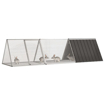 NNEVL Rabbit Cage Anthracite 302.5x80.5x71 cm Galvanised Steel-1