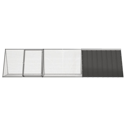 NNEVL Rabbit Cage Anthracite 302.5x80.5x71 cm Galvanised Steel-2