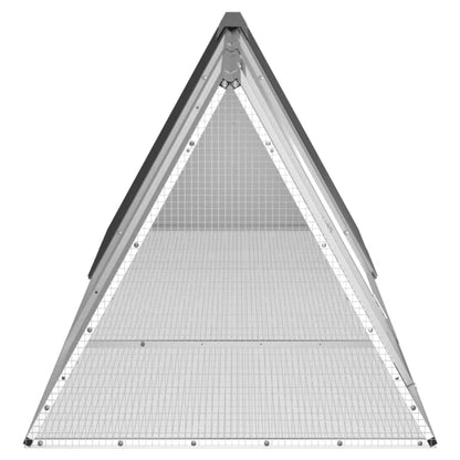 NNEVL Rabbit Cage Anthracite 302.5x80.5x71 cm Galvanised Steel-3