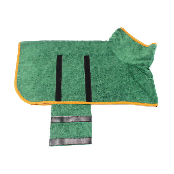 NNEDSZ S Green Pet Dog Quick-Dry Bathrobe – Absorbent Towel Robe for Medium and Large Dogs
