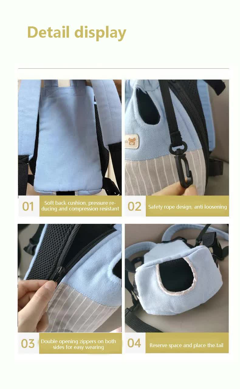 NNEDSZ Size XXL Beige-Brown Patchwork Pet Backpack Dog Carrier Cat Travel Bag - Breathable, Portable & Hands-Free Four-Leg Design-4