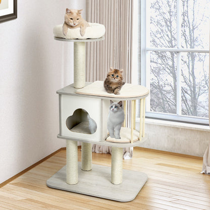 NNECW Modern Cat Tower with Platform Scratching Posts for Kittens and Cats-4